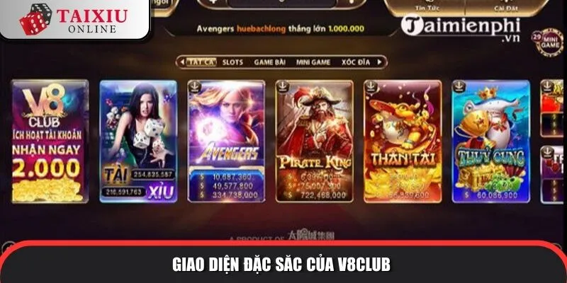 Giao diện đặc sắc của V8Club